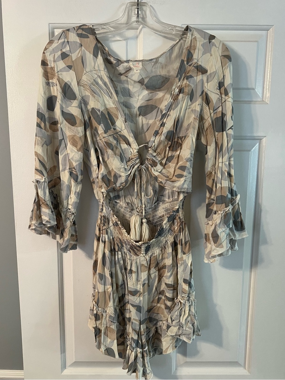 Surf Gypsy Tie-Front Romper in Soft Neutrals